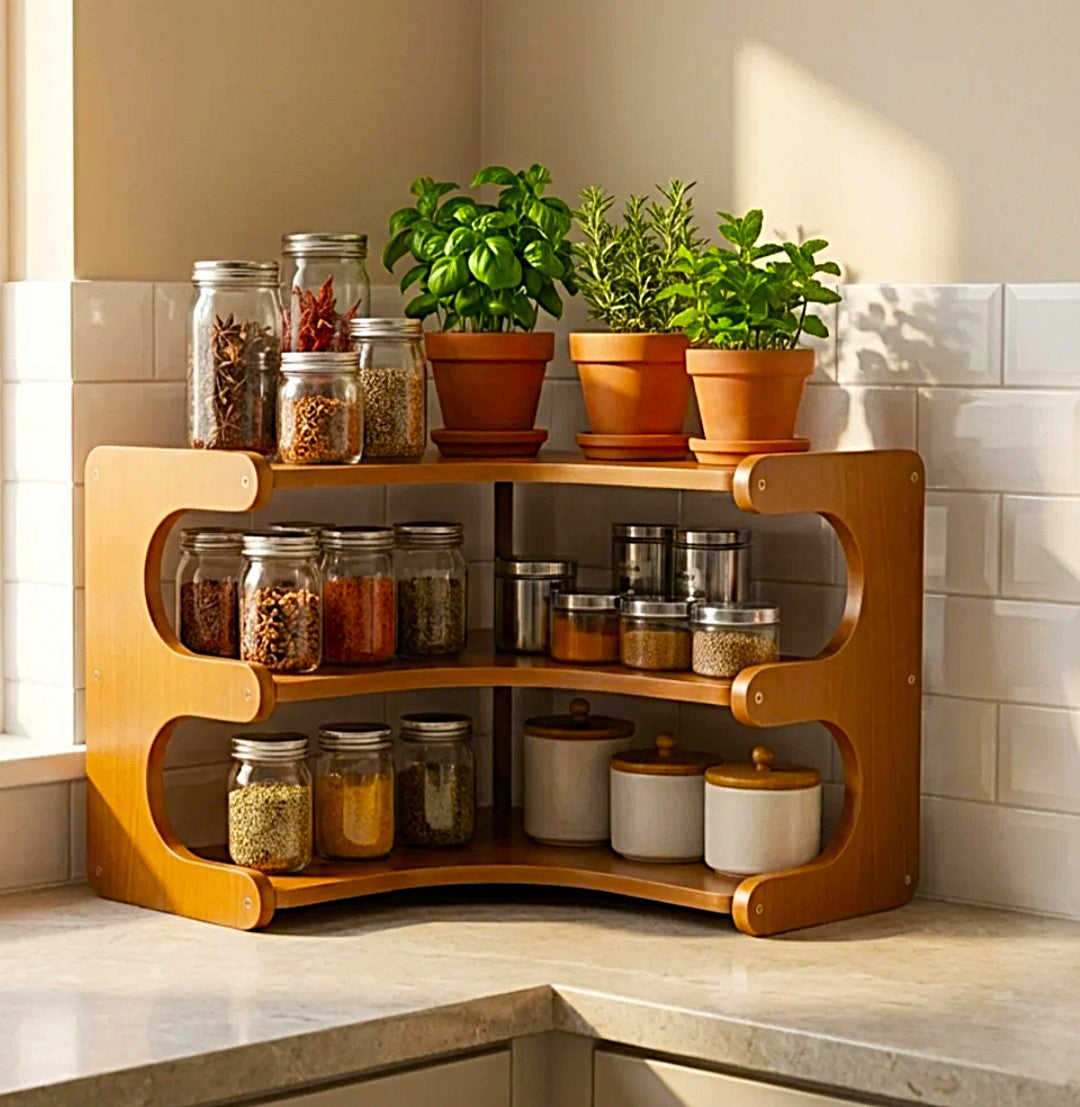 Corner kitchen Rack 2-Tier L- Shape