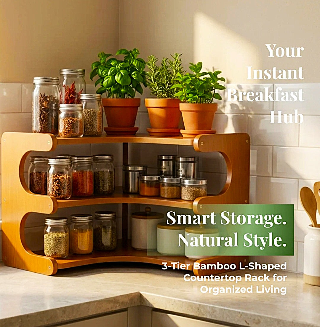 Corner kitchen Rack 2-Tier L- Shape